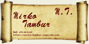 Mirko Tambur vizit kartica